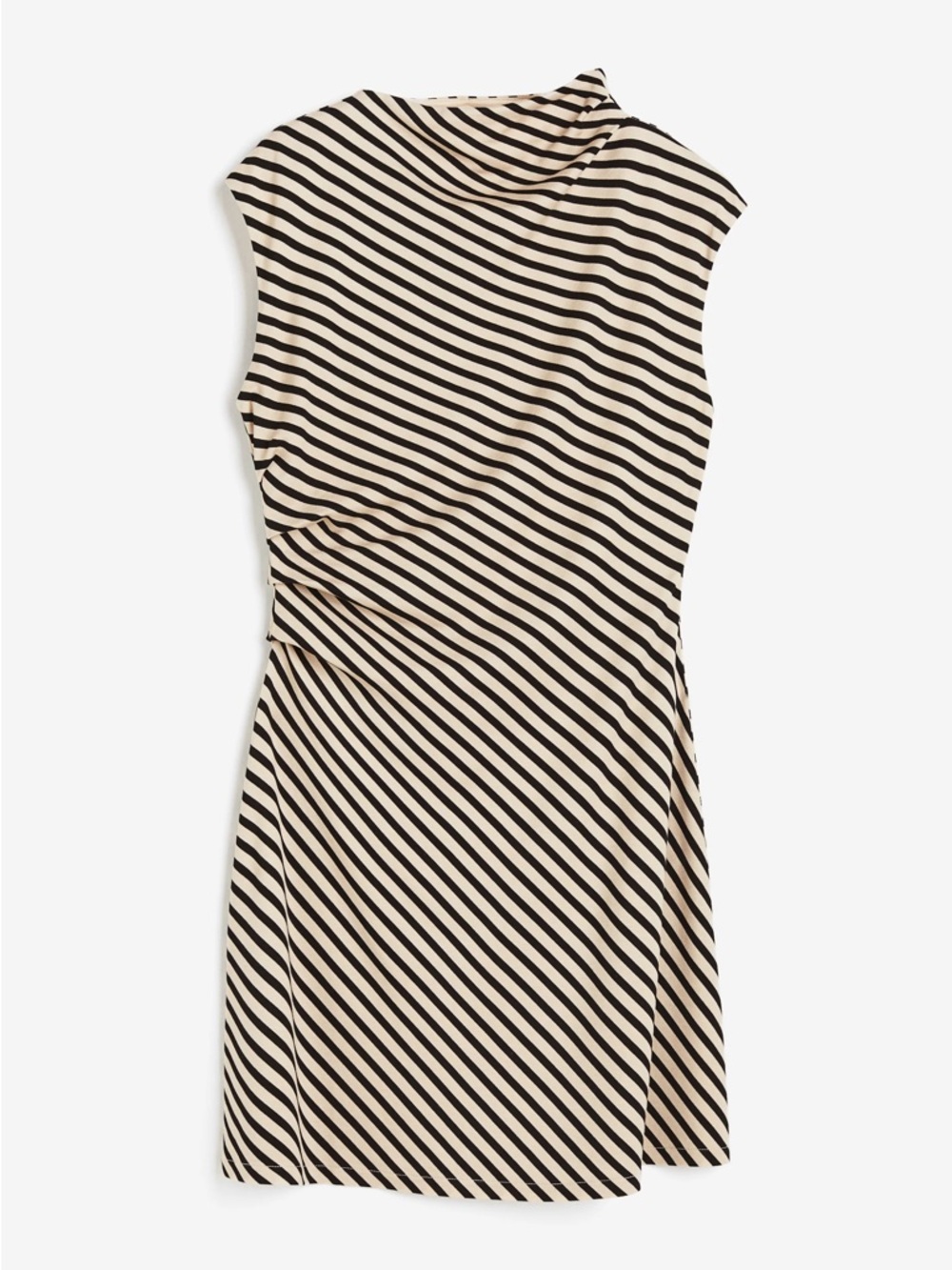 H&M Striped Draped Jersey Mini Dress
